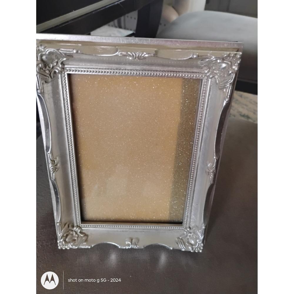 Ornate Silver Picture Frame Baroque Style Tabletop Wall Hanging Decor 5x7